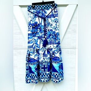 House of Harlow 1960 Blue Hibiscus Skirt NWOT M